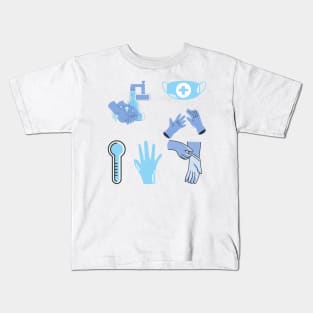 5 stickers of Coronavirus in one pack Kids T-Shirt